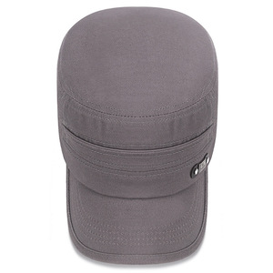 Flat Cap Gray Cotton Breathable Sunshade Adult Unisex Hat - Product Image 4
