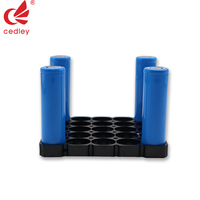 Cedley 5P5S Hitam ABS+PC Tahan Air Vertikal Dapat Disesuaikan Bracket Spacer Tempat Baterai 26650 untuk Paket Baterai