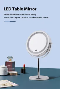 <strong>Double</strong> <strong>Sides</strong> Magnifying Round Metal Frame <strong>Beauty</strong> Light LED Cosmetic <strong>Mirror</strong> for Makeup - Product Image 3