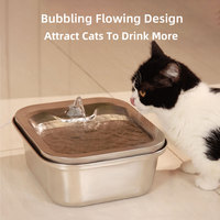 Fontaine d'eau pour animaux de compagnie en acier inoxydable 4L avec contrôle intelligent WiFi pour chat et chien