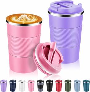 แก้วกาแฟแบบพกพาสแตนเลสสตีลขนาด 14 ออนซ์ พร้อมฝาปิดแบบ Fip จากโรงงาน - Product Image 2