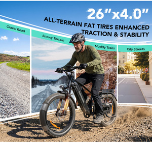 Stock USA - Vélo électrique de montagne SAMEBIKE CREST 4.0 à pneus larges, acier haute teneur en carbone, 8 vitesses, livraison directe disponible - Product Image 3
