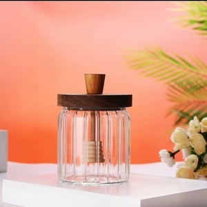 Hiện Đại Nhà Bếp Lưu Trữ Jar Thủy Tinh Trong Suốt Bằng Gỗ Khuấy Stick Cross-Biên Giới Mật Ong Jar Nắp Cho Mứt Thực Phẩm Trường Gói Lưu Trữ - Product Image 4