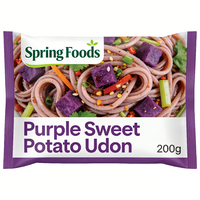 Cold Mixed Purple Sweet Potato Udon Salad Noodles Restaurant Grade Instant Cooked Bulk Pack Sugar-Free & Low-Salt
