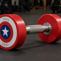 Haltères ronds en acier avec poids réglables, style Captain America, de haute qualité, personnalisés, directement de l'usine