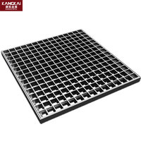 Grille de drainage en acier galvanisé robuste pour extérieur, couvercle de caniveau 500x500 carré