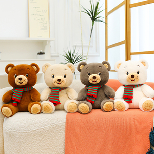 ของเล่นผ้าพันคอตุ๊กตาหมีเท็ดดี้-นุ่มสบายยัดไส้สัตว์ออกแบบได้ตามต้องการ - Product Image 1