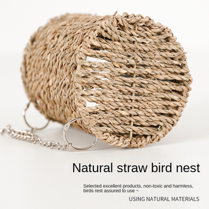 Xuan Wind Petit Lit de nid en peau de tigre Jours d'été Abri chaud pour animaux de compagnie Cage suspendue pour perroquet en bois pour oiseaux et animaux de compagnie - Product Image 5