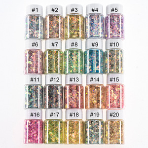Paillettes Chunky Arc-en-ciel 10g/Bouteille, Poudre Scintillante pour Ongles, Flocons de Gel Polish, Accessoires de Décoration pour Manucure DIY - Product Image 4