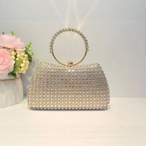 Sac de soirée de luxe entièrement orné de strass, étanche, avec fermeture éclair, pochette à main scintillante en cristal, sac bandoulière pour dîner, chaîne unisexe, mariage - Product Image 2