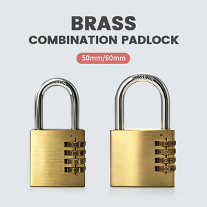 Digit Combination Padlock Brass 4 Wheel Code <strong>Lock</strong> <strong>Keyless</strong> <strong>Entry</strong> for Gym Lockers Tool Boxes Luggage <strong>Gates</strong>, Hardened Steel Shackle - Product Image 1