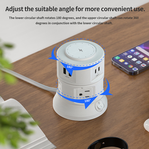 ปลั๊กพ่วงอเนกประสงค์พร้อมระบบป้องกันไฟกระชาก ชาร์จไร้สายแม่เหล็ก 15W รุ่น R6 พร้อมเต้ารับแบบ US <span class=keywords><strong>4</strong></span> ช่อง - Product Image 2