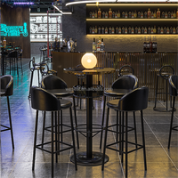 Meubles de bar d'usine meubles de restaurant pour boîte de nuit table de bar ronde industrielle ensemble table de bar et chaises de bistro en bois haut de gamme