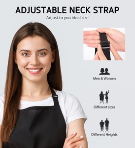 Delantal de camarero de Chef a rayas de media longitud ajustable, delantal de cocina para adultos con 2 bolsillos para limpieza de hoteles y restaurantes - Product Image 5