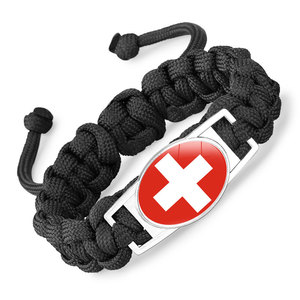 Pulsera de bandera de Marruecos para hombres y mujeres de la misma bandera de nicho, pulsera de paracaídas ajustable tejida, joyería - Product Image 5
