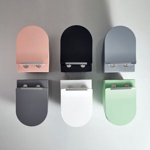 Matte Color <strong>pink</strong> Black Green European Rimless Modern Sanitary Ware P Trap Bathroom Ceramic hang Wall Mounted Wc Wall Hung <strong>Toilet</strong> - Product Image 3