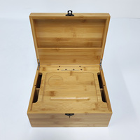 Boîte de rangement de papier à rouler en bambou boîte cadeau d'accessoires pour fumer en bois