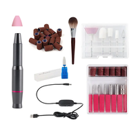 Kit professionnel de polissage et de façonnage pour manucure et pédicure, lime à ongles en acier inoxydable, perceuse à ongles électrique portable 25000 tr/min