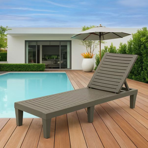 Chaise longue en <span class=keywords><strong>plastique</strong></span> portable pour l'extérieur, résistante aux intempéries, pour une utilisation en intérieur/extérieur dans la cour et la villa - Product Image 1