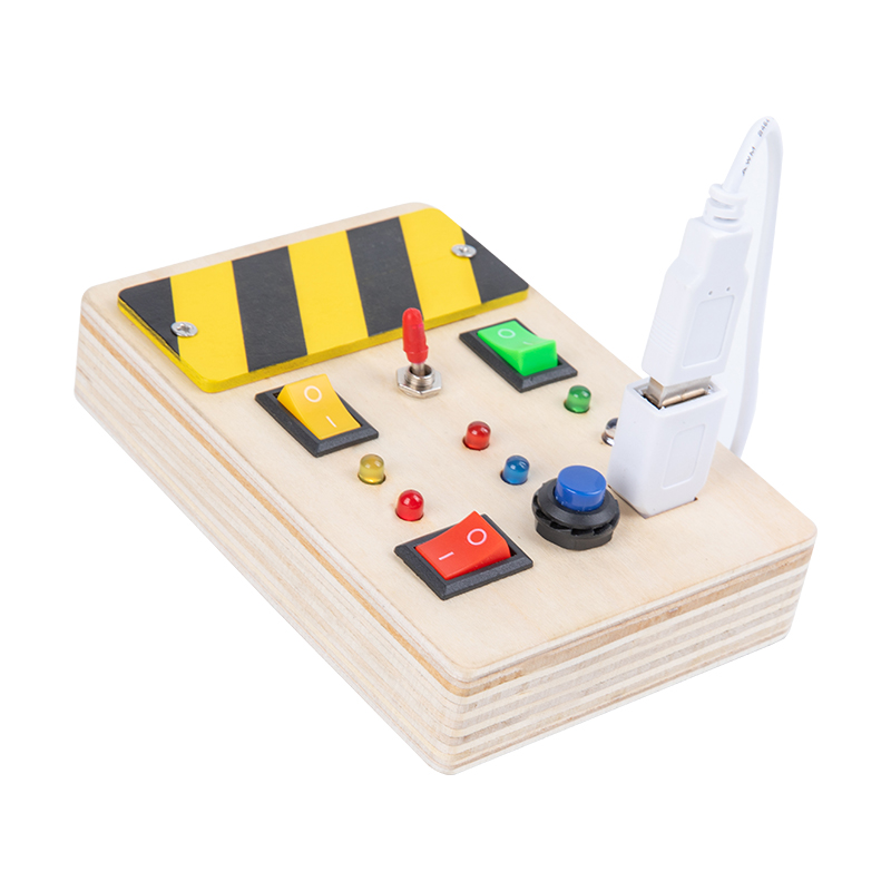 Монтессори занятая доска для малышей деревянные сенсорные игрушки для малышей с подсветкой светодиодные кнопки подключаемые провода детские подарки