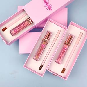थोक 2 में 1 मैट लिपस्टिक सेट लिपस्टिक और होंठ लाइनर सेट क्रीमी लिप्नर निजी लेबल लंबे समय तक चलने वाली तरल लिपस्टिक किट - Product Image 2