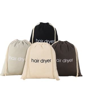 Hotel Hairdryer Cover Travel Storage Bag Off-the-Shelf English Embroidery Canvas Dust Pocket Drawstring Sportpacks Promotion