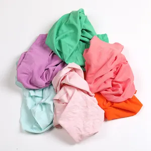 Xiamen sampel gratis yang sangat baik memotong warna campuran daur ulang digunakan kain lap katun kaus pengelap