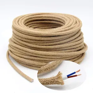 Retro Hemp Rope Jute Fabric Chandelier Wire Cable Hemp Rope Twisted Cable