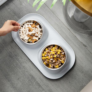 Alta Qualidade Aço Inoxidável Pet Bowl Double Bowl para Cães Gatos Atacado Manilha Pescoço Proteção <span class=keywords><strong>Cat</strong></span> Food Bowl Dropshipping - Product Image 5