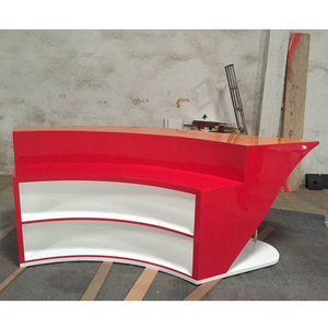 Design moderne utilisé décoration de la maison boisé rouge bateau comptoir de bar avec mur arrière - Product Image 5