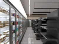 Système d'étagères de supermarché double face robuste en bois et métal sur mesure avec aménagement 2D/3D gratuit – Équipement de magasin de détail