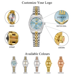 Venta al por mayor de las mujeres de acero inoxidable reloj de cuarzo logotipo personalizado características luminosas resistente al agua 5ATM caso nuevo negocio Dial de cristal - Product Image 3