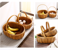 Paniers de rangement multifonctionnels en bois faits à la main et écologiques, personnalisables, en tissu tressé, pour la maison, les mariages, les fleurs et les cadeaux