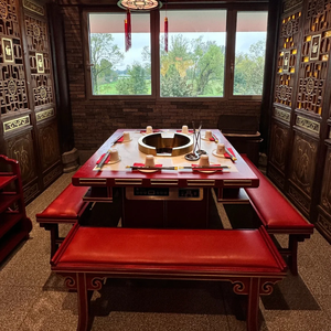 Đồ nội thất nhà hàng thiết bị lẩu không khói cho sử dụng ngoài trời Trung Quốc phong cách Shu chiến binh bàn ghế kết hợp thiết kế hiện đại - Product Image 3