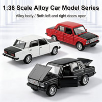 JUNRONG Modelo de Coche Lada a Escala 1/36 con Luces Intermitentes, Sonido y Luz, de Aleación Fundida a Presión, Juguete Clásico para Niños