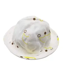 Üretici özel çocuklar tatil açık havada kova nefes güneş pamuk baskı balıkçı kap UV koruma şapka
