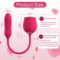 2-in-1 Rosen-Sexspielzeug Teleskop-Dildo Sexspielzeug Nippel-Klitoris-Stimulator Vibrator Saugender Rosen-Vibrator Dildo Sexspielzeug für Frauen