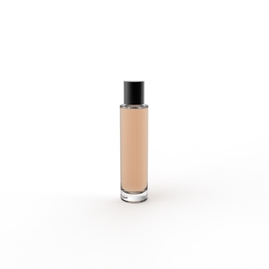 Parfum en verre de fabrication italienne Laura 50ml transparent avec pompe noire brillante à profil bas idéale pour votre parfum - Product Image 1