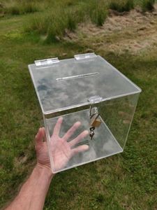 Boîte de rangement en acrylique transparente, écologique, entièrement assemblée, anti-poussière, avec base noire, boîte de rangement en cube, boîte porte-stylos - Product Image 4