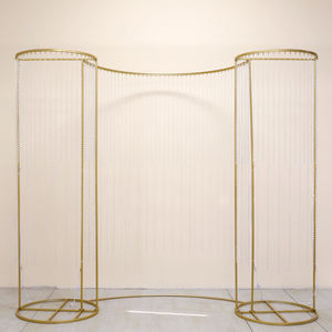 BJ240002 forme incurvée métal fond découpe Transparent découpe or blanc métal <span class=keywords><strong>portique</strong></span> fond mariage - Product Image 5
