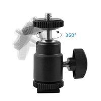 Kamera-Zubehör Universeller Mini-Stativadapterkopf 360 Grad Drehbarer Schwenkbarer 1/4" Blitzschuh-Kugelkopfhalter