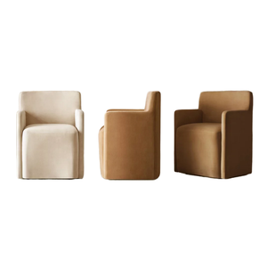 Modern Wooden <b>Armchair</b> with Fabric Upholstery Comfortable Accent Lounge Chair for Living Room <b>Dining</b> Home Furniture - Product Image 1