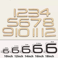 Set Angka 1-12 Emas Hitam Lebih Tebal Stiker Akrilik Kayu Walnut Angka Arab