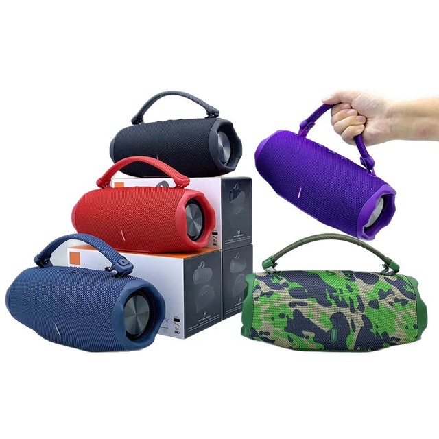 E6 Speaker Portable Wireless Blue-tooth Speakers Fabric Cloth Boombox Active Music Stereo Charge Box With Handle Home Gift