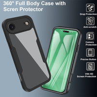 Coque de téléphone à couverture intégrale à 360 degrés pour iPhone 18 Pro 17 Air/17 Pro Max/Pro/17, protection d'écran avant transparente en TPU+acrylique+PET