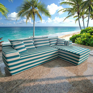 <span class=keywords><strong>Canapé</strong></span> Modulaire Extérieur Moderne Personnalisé à Rayures, en <span class=keywords><strong>Mousse</strong></span> Compressée, Imperméable, <span class=keywords><strong>pour</strong></span> Salon, Balcon ou Salle de Sport - Product Image 4