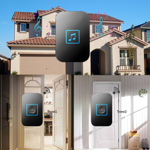 Lumière LED et 60 chansons Alarme de porte de bienvenue pour la sécurité de la maison Sonnette sans fil Smart Chimes Sonnette de porte - Product Image 5