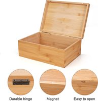 Cadeau rustique artisanat boîte à souvenirs en bois inachevé coffre au trésor de stockage