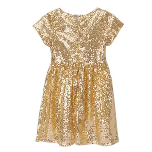 Chaud disponible 3-8 ans bébé vêtements filles robes vêtements de mariage paillettes accessoires robe Bling