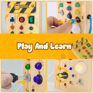 Kids <b>Remote</b> Control Led <b>Lights</b> Busy Board Montessori Toy Socket <b>Switch</b> Recording Sensory Game Travel Activities Educational Toys - Product Image 4